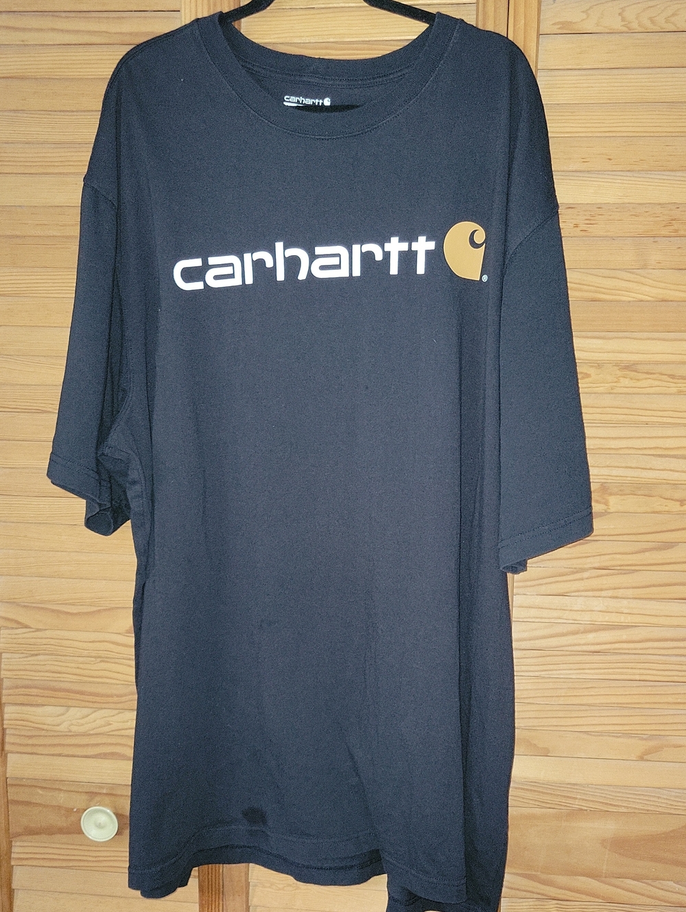 Carhartt Tall Loose Fit Classic Logo T Shirt Black Workwear Streetwear Size 3XL
